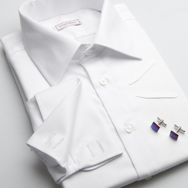 Biela luxusná košeľa k obleku