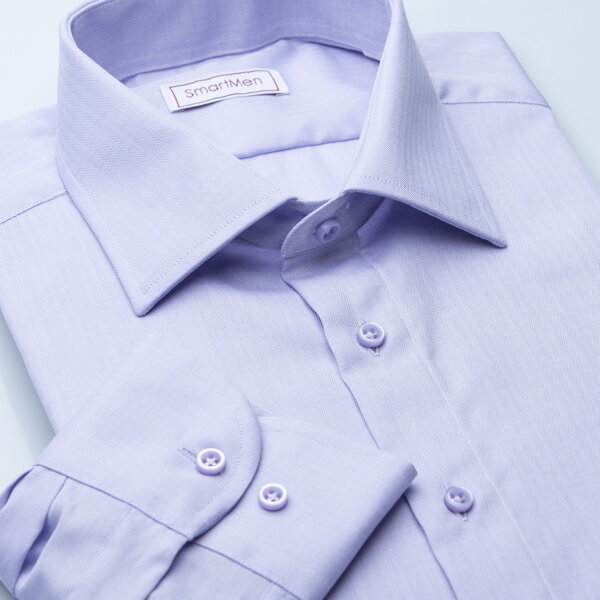 SmartMen pánska spoločenská košeľa fialová Herringbone Slim fit