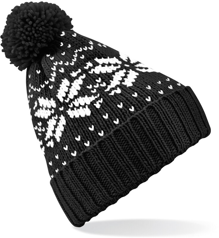 Dámská čepice s bambulí Fair Isle Snowstar Beechfield Dámská čepice s bambulí Fair Isle Snowstar Beechfield