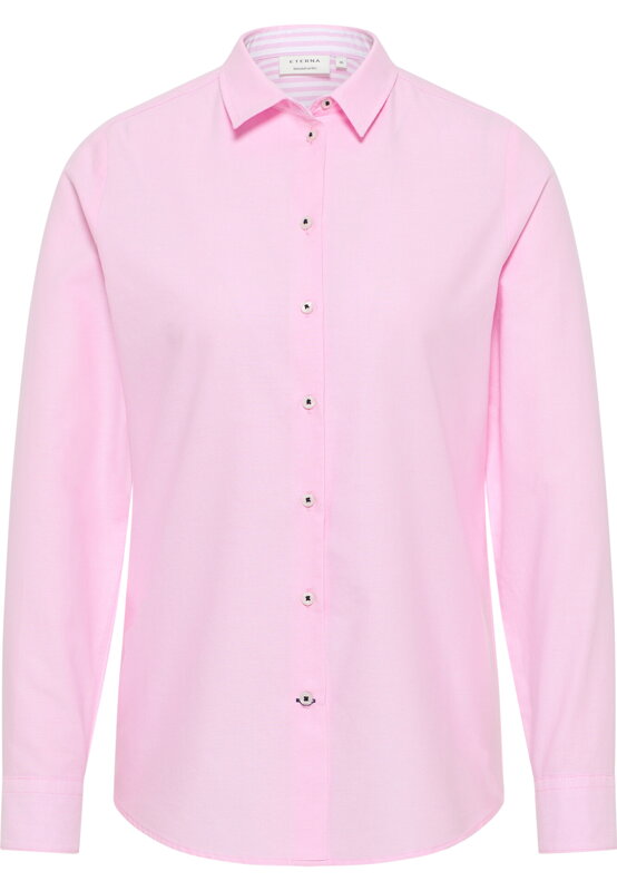 Dámska košeľa ETERNA Regular Oxford růžová s kontrastom Easy Iron