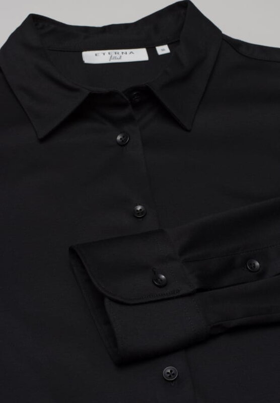 Žakárová čierna dámska blúzka ETERNA Fitted bavlna Easy Iron