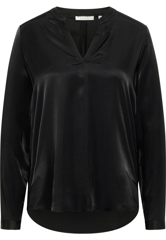 Dámska čierna nepresvitajúca blúzka ETERNA zo 100% viskozy