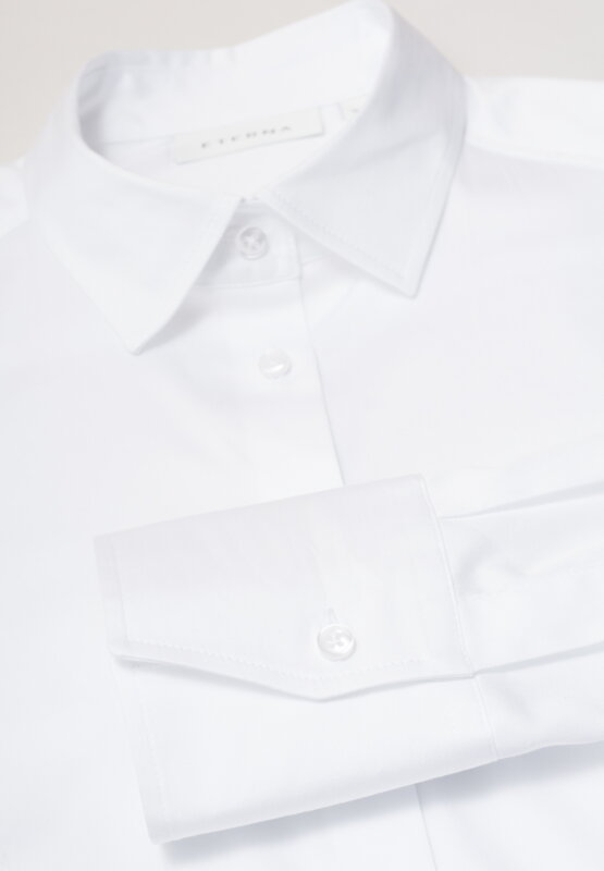 Biela dámska košeľa dlhý rukáv ETERNA Modern Classic saténová stretch bavlna Easy Iron