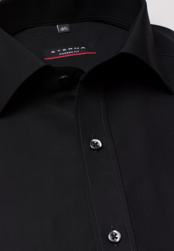 ETERNA Modern Fit čierna košeľa pánska krátky rukáv Popelín s vreckom ETERNA Modern Fit čierna košeľa pánska krátky rukáv Popelín s vreckom