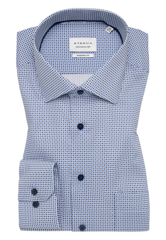 Svetlomodrá bavlnená pánska košeľa ETERNA Modern fit s potlačou