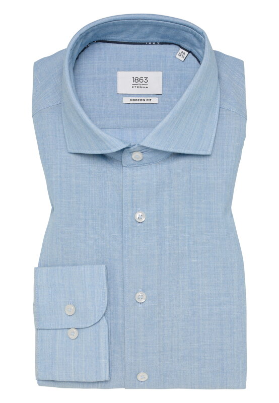 1863 BY ETERNA Modern fit košele Merino vlna a ľan