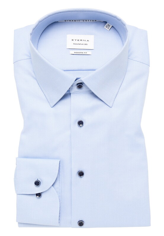 Pánska svetlo modrá košeľa ETERNA Modern fit s jemnou štruktúrou