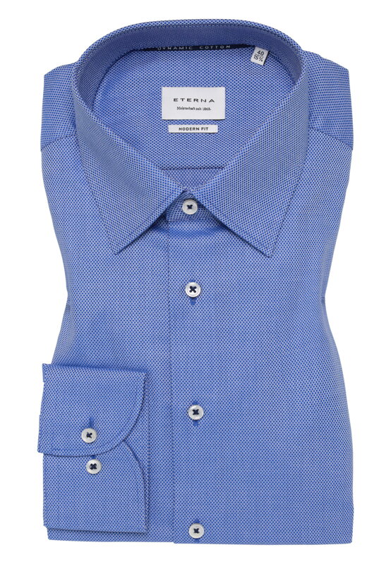 Kvalitná bavlnená modrá pánska košeľa ETERNA Modern fit