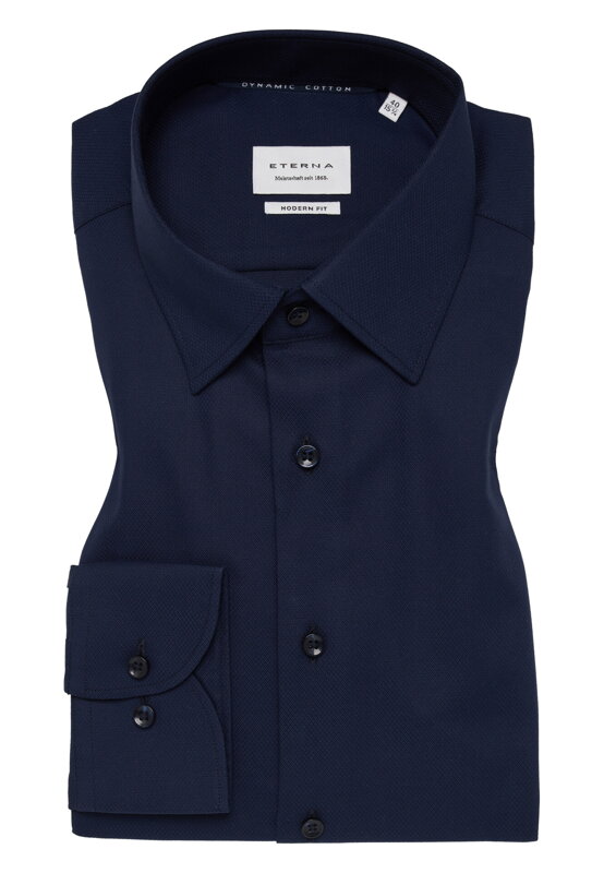 Kvalitná bavlnená navy pánska košeľa ETERNA Modern fit