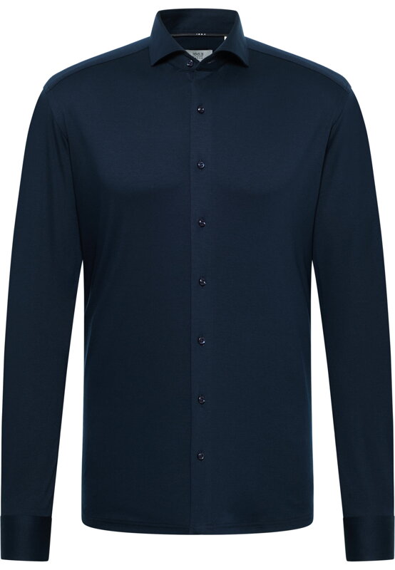 1863 BY ETERNA Jersey luxusná pletená pánska košeľa polnočná modrá Modern Fit super soft Easy Care 1863 BY ETERNA Jersey luxusná pletená pánska košeľa polnočná modrá Modern Fit super soft Easy Care