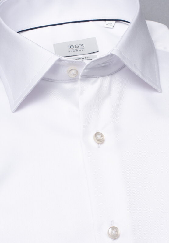 1863 BY ETERNA luxusná keprová košeľa biela Modern Fit super soft Non Iron