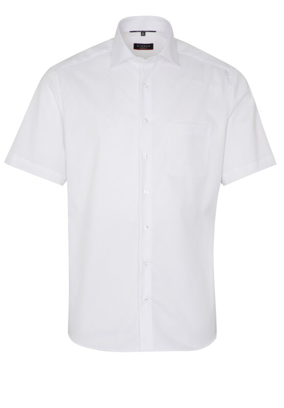 ETERNA Modern Fit biela nie presvitajúca košeľa Rypsový keper - Krátky rukáv