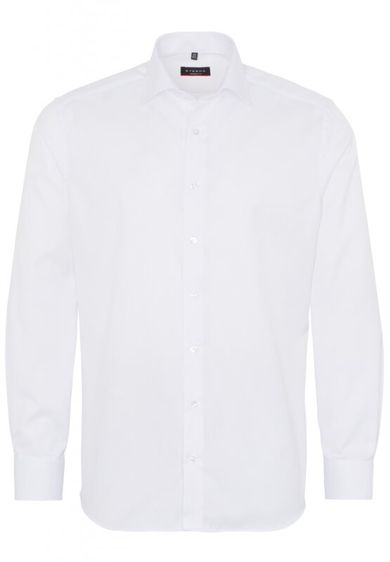 ETERNA Modern Fit biela nie presvitajúca košeľa Rypsový keper - Skrátený rukáv 59 cm