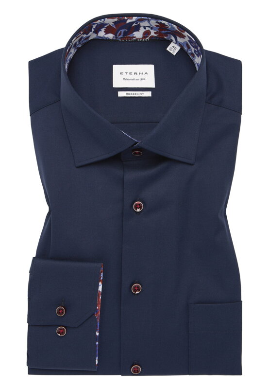 Navy košele ETERNA Modern fit Cover s červeným kontrastom Non Iron Navy košele ETERNA Modern fit Cover s červeným kontrastom Non Iron