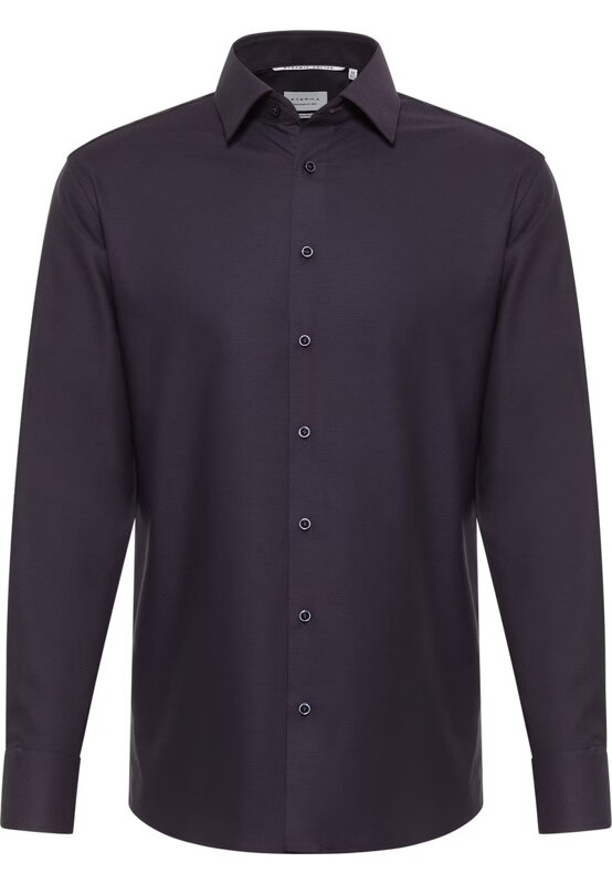 ETERNA Slim fit fialová košeľa s jemnou štruktúrou Non Iron