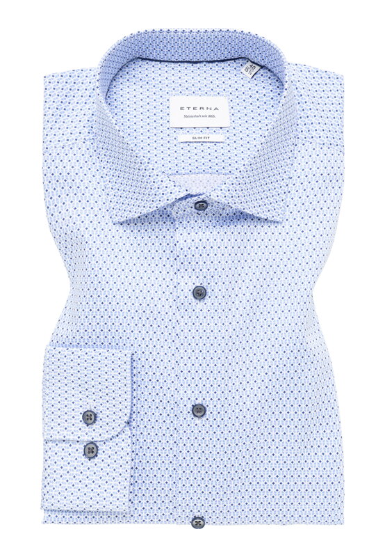 ETERNA Slim Fit modrá printová košeľa Popelín Non Iron ETERNA Slim Fit modrá printová košeľa Popelín Non Iron