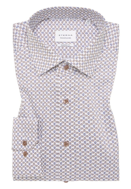 ETERNA Slim fit košeľa Dynamic cotton hnedo modrá Non Iron