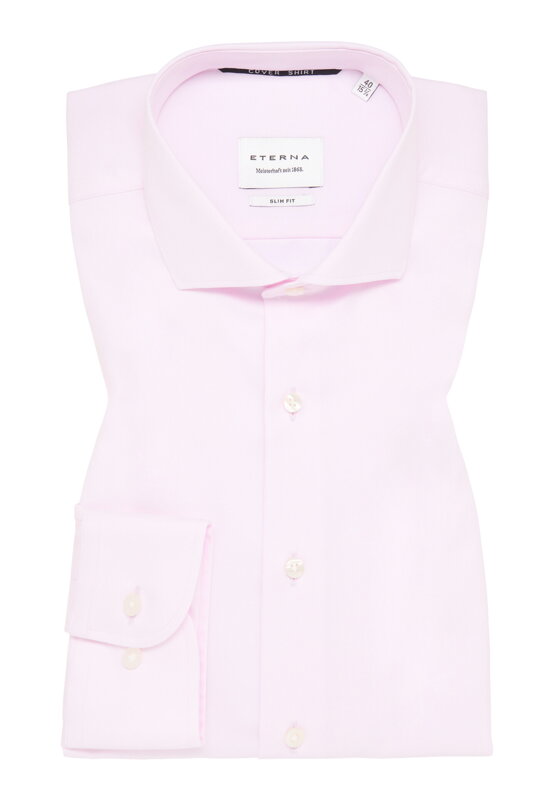 ETERNA Slim Fit svetlo ružová nie presvitajúca košeľa dlhý rukáv