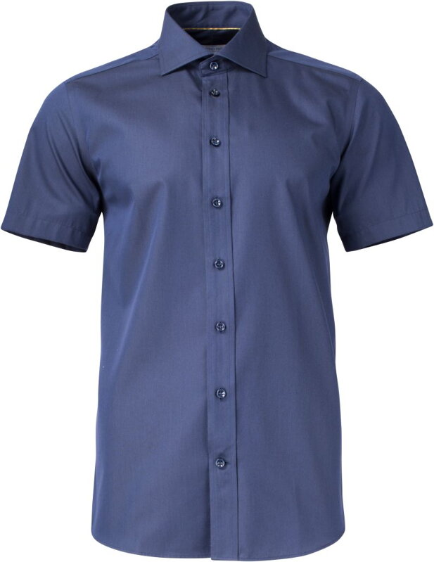 J. Harvest & Frost pánska nežehlivá košeľa Navy Slim - krátky rukáv