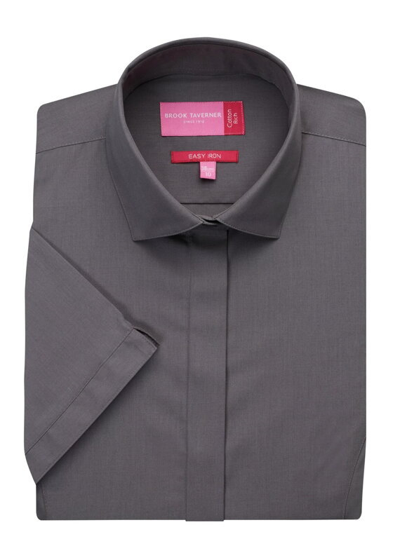 Dámska popelínová košeľa Modena Brook Taverner Semi Fitted Easy Iron Krátky rukáv Dámska popelínová košeľa Modena Brook Taverner Semi Fitted Easy Iron Krátky rukáv