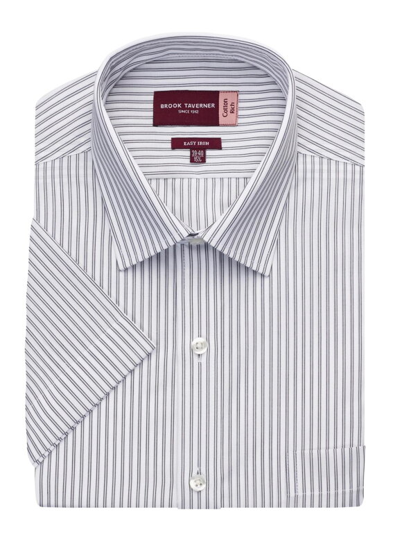Prúžkovaná pánska košeľa Roccella Classic Fit krátky rukáv Brook Taverner Easy Care Prúžkovaná pánska košeľa Roccella Classic Fit krátky rukáv Brook Taverner Easy Care