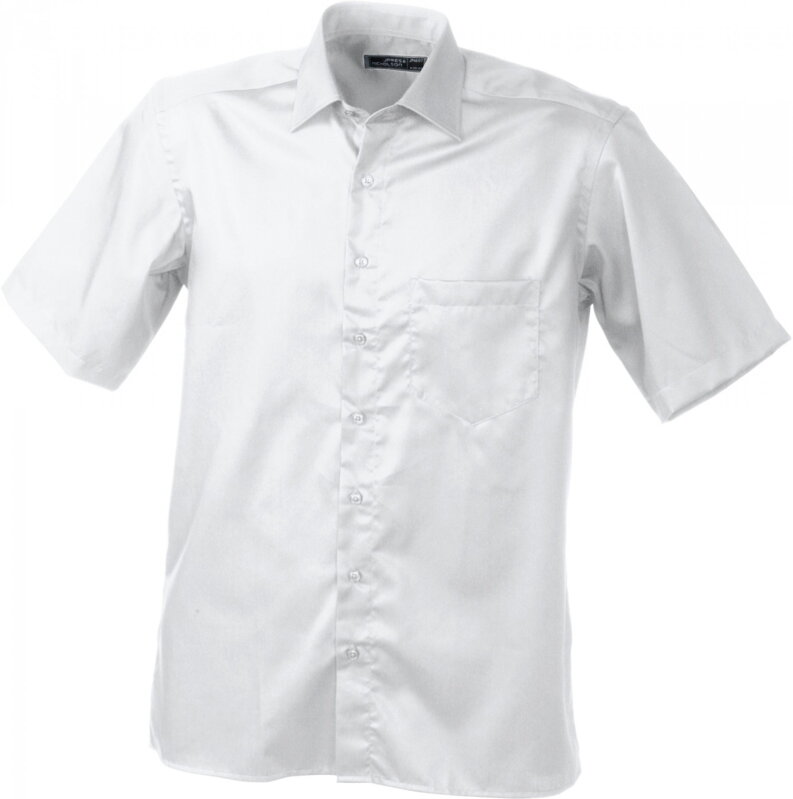 Pánska košeľa James&Nicholson krátky rukáv 100% bavlna rypsový keper Easy Care