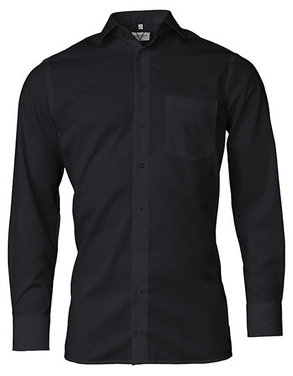 Marvelis Comfort Fit pánska košeľa dlhý rukáv 100% popelín čierna