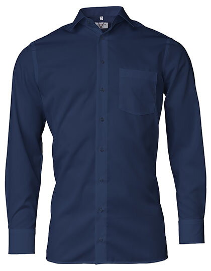 Marvelis Comfort Fit pánska košeľa dlhý rukáv 100% popelín modrá Navy Marvelis Comfort Fit pánska košeľa dlhý rukáv 100% popelín modrá Navy