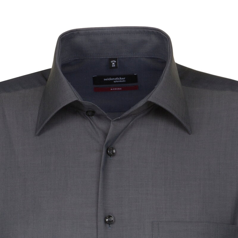 Pánska tmavo sivá nežehlivá košeľa Regular fit s dlhým rukávom Seidensticker