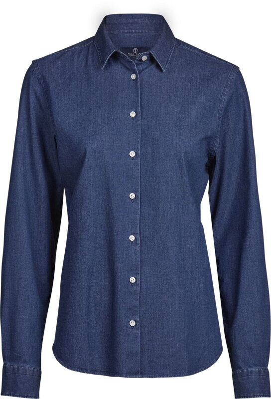 Dámska bavlnená džínsová košeľa s dlhým rukávom TEE JAYS