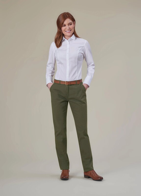 Dámske chinos nohavice Liberty Slim fit elastické Brook Taverner - Nezakončená dĺžka 91 cm