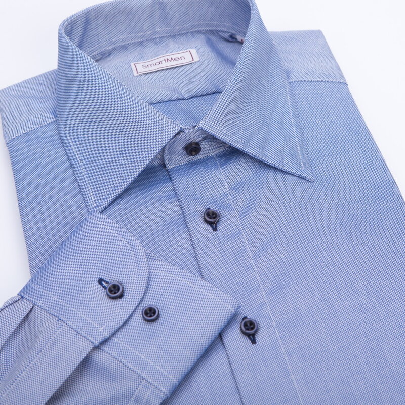 SmartMen modrá pánska košeľa Royal Oxford Easy Care Slim fit