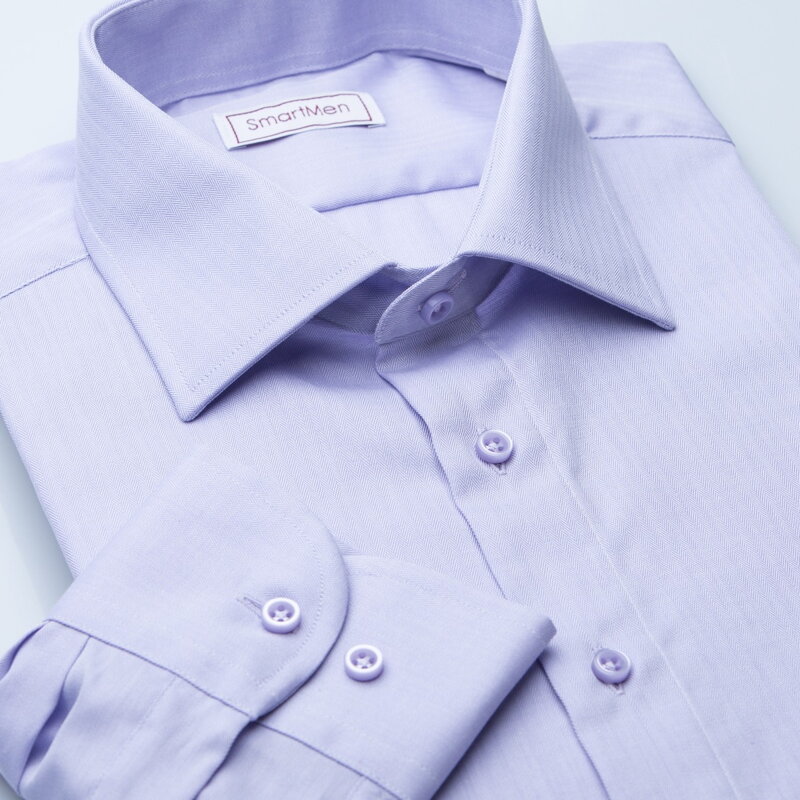 SmartMen pánska spoločenská košeľa fialová Herringbone Slim fit SmartMen pánska spoločenská košeľa fialová Herringbone Slim fit