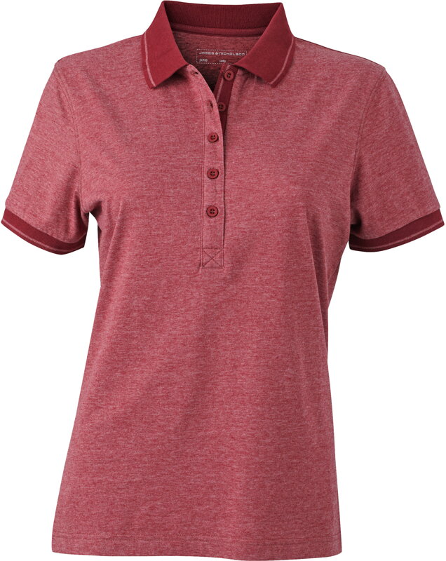 Dámske džersejové melírované polo James & Nicholson Dámske džersejové melírované polo James & Nicholson