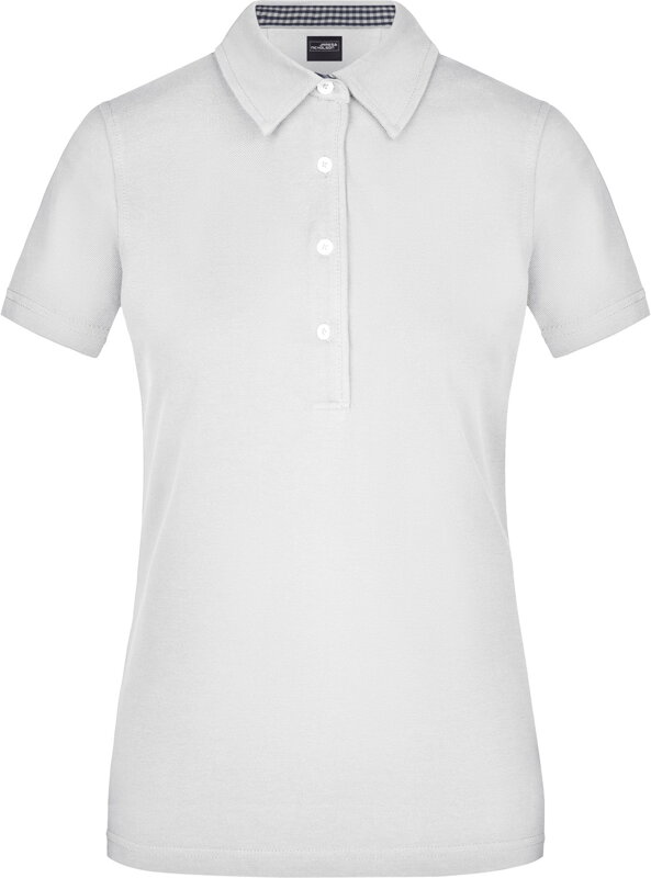 Dámská polo košile kostkovaný kontrast 100% česaná bavlna James Nicholson