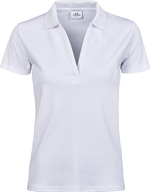 Tee Jays dámské polo tričko výstřih do V bez knoflíků bavlna stretch
