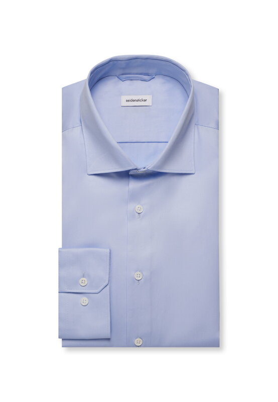 Seidensticker luxusná pánska modrá Regular fit košeľa Cover Easy Care satén