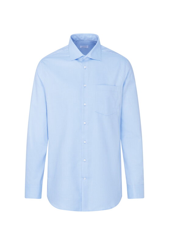Pánska business modrá easy iron košeľa Cover s dlhým rukávom Regular fit Seidensticker