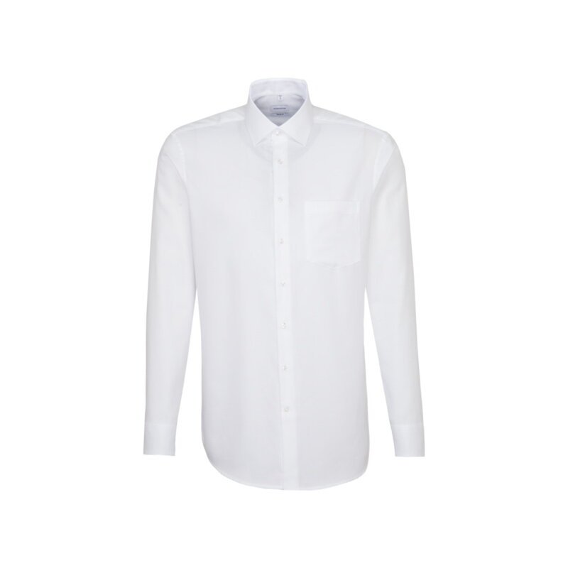Pánská popelínová elegantní bílá non iron košile Regular fit s dlouhým rukávem Seidensticker
