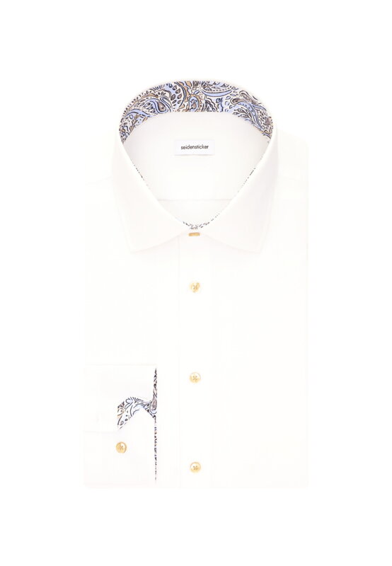 Pánska biela nežehlivá košeľa Slim fit Seidensticker s kontrastom