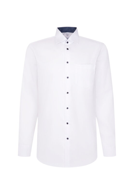 Luxusná pánska biela košeľa Seidensticker Cover Regular fit s kontrastom