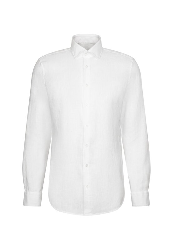 Ľanová biela pánska košeľa Slim fit Seidensticker