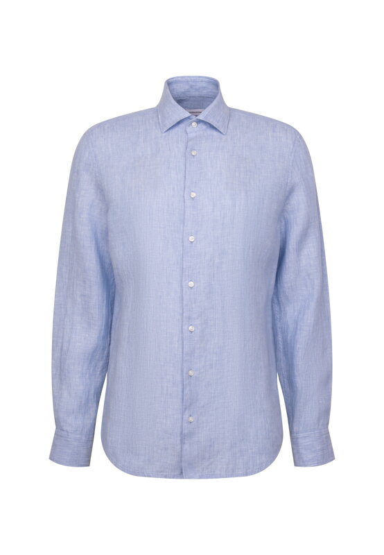 Ľanová svetlo modrá pánska košeľa Slim fit Seidensticker