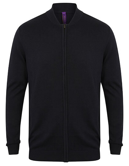 Pánsky pletený cardigan na zips bomber Henbury Pánsky pletený cardigan na zips bomber Henbury