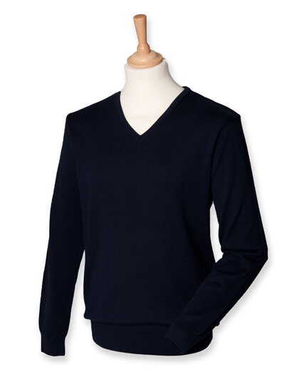 Pánsky Regular fit pletený pulóver do V Henbury Pánsky Regular fit pletený pulóver do V Henbury
