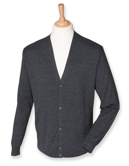 Pánsky Regular fit pletený cardigan do V Henbury Pánsky Regular fit pletený cardigan do V Henbury