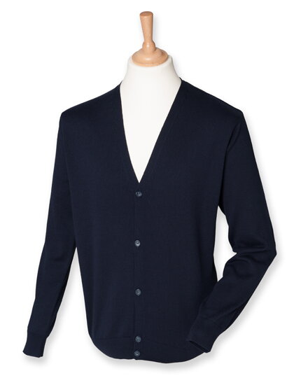 Pánsky Regular fit pletený cardigan do V Henbury Pánsky Regular fit pletený cardigan do V Henbury