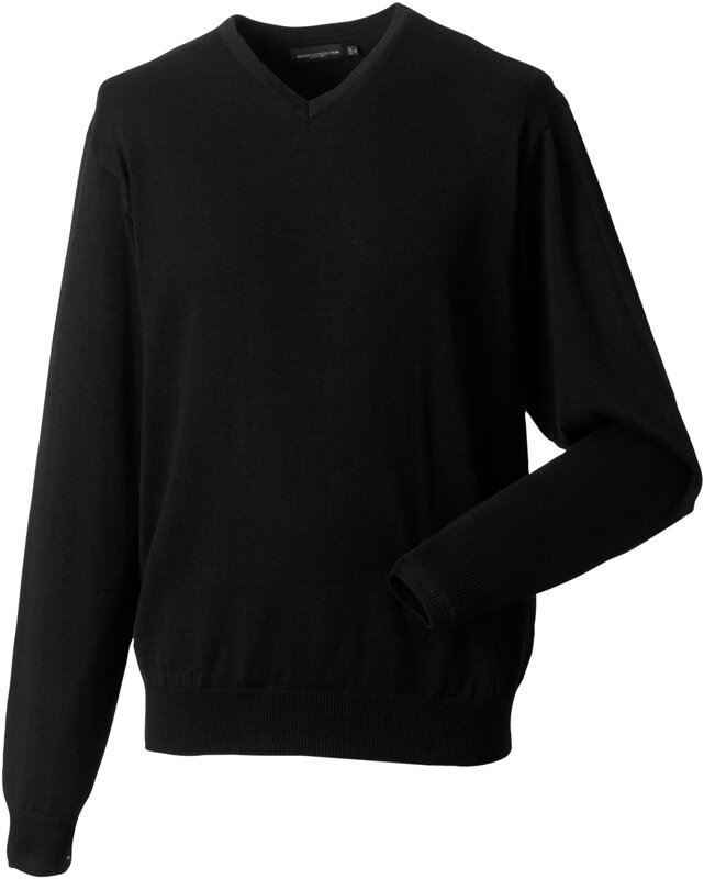 Pánsky pletený sveter s výstrihom do písmena V bavlna & akryl