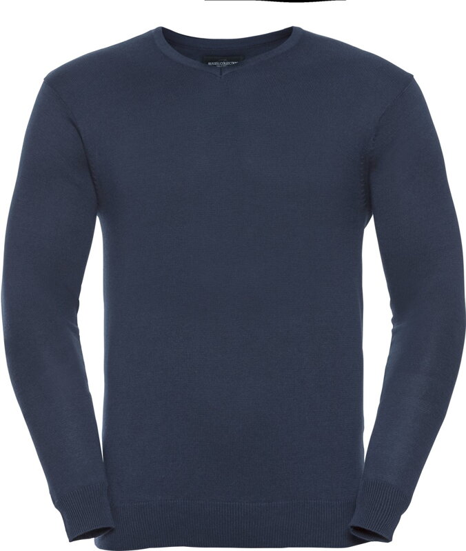 Pánsky pletený sveter s výstrihom do písmena V bavlna & akryl