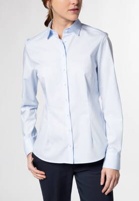 Dámska svetlo modrá košeľa dlhý rukáv Popelín ETERNA Modern Classic 100% bavlna Non Iron